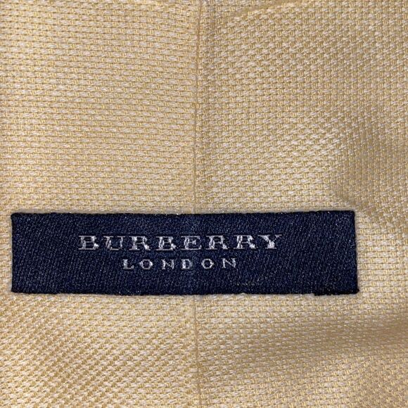 Burberry London Men's Canary Yellow Button Down Dress Shirt Size 17 1/2 34 - Picture 4 of 10